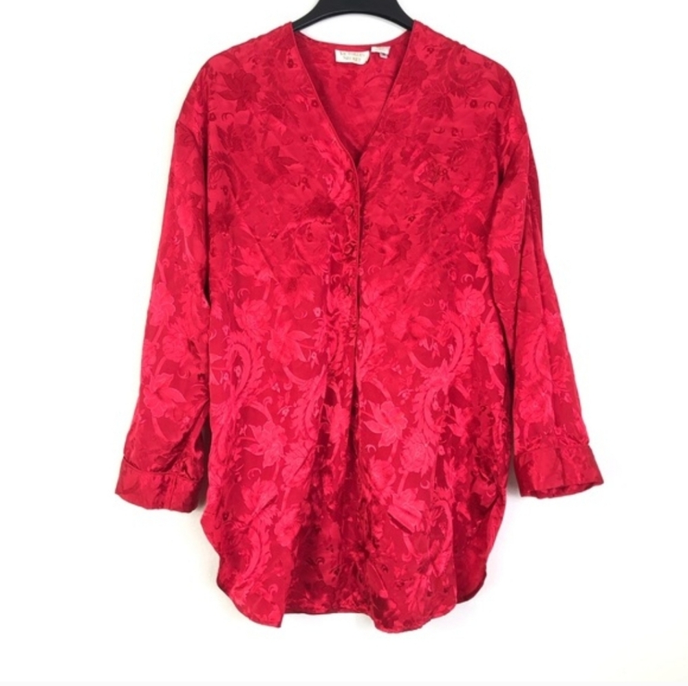 Victoria's Secret Red Patterned Blouse VINTAGE